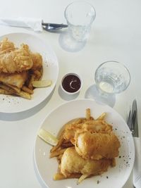 Close-up of food served in plate