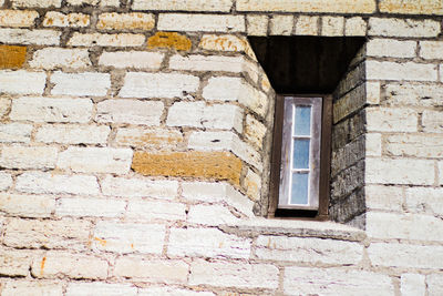 Brick wall of old building