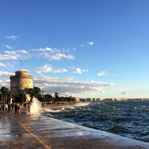 View of sea against cloudy sky