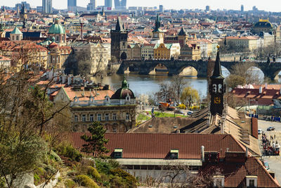 High angle view of townscape