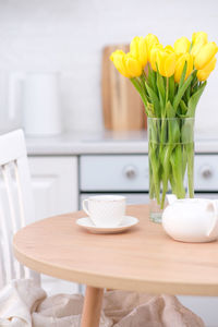 Close-up of flowers on table