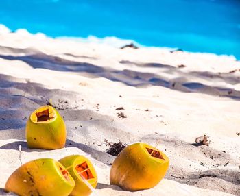 Yellow fruits on beach