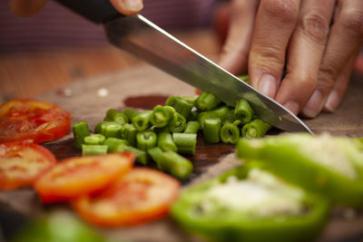 Close-up of person preparing food