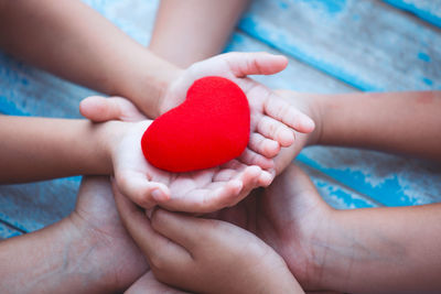 Close-up of hands holding heart shape