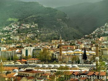 High angle view of cityscape