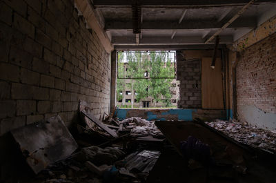 Interior of abandoned house