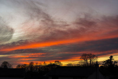 Scenic view of dramatic sky during sunset