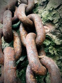 Close-up of rusty chain