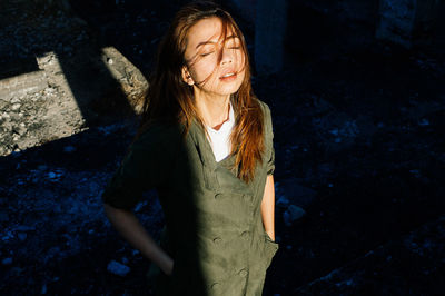 Portrait of young woman