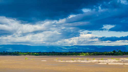 Scenic view of land against sky