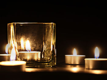 Close-up of burning candle