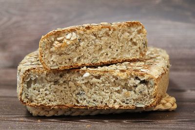 Close-up of bread on table