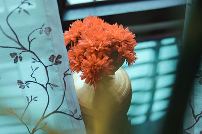 Close-up of flowering plant in vase