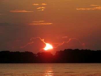 Scenic view of sunset over sea