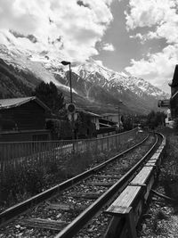 Railroad tracks against sky