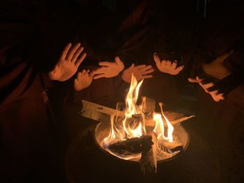 Group of people in the dark