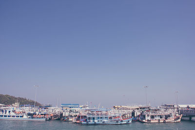 Boats in harbor