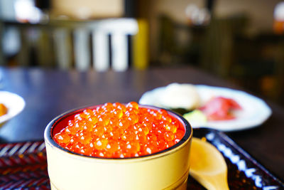 Close-up of caviar
