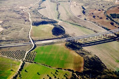 Aerial view of agricultural field