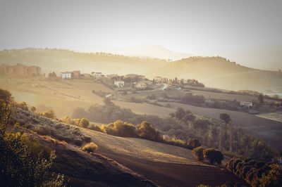 Scenic view of landscape against clear sky