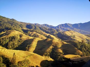 Scenic view of landscape against clear sky