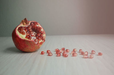 Close-up of pomegranate on table