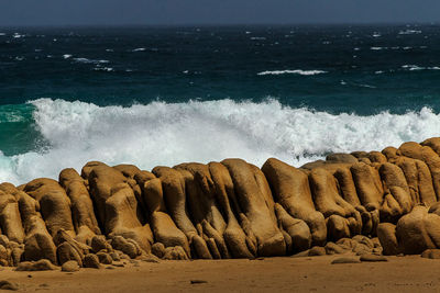 Panoramic shot of sea waves