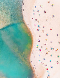 High angle view of multi colored water on swimming pool