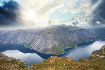 Scenic view of mountains against sky