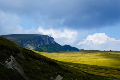 Scenic view of arid landscape against sky