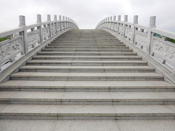 Low angle view of staircase against sky