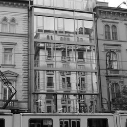 Low angle view of old building in city