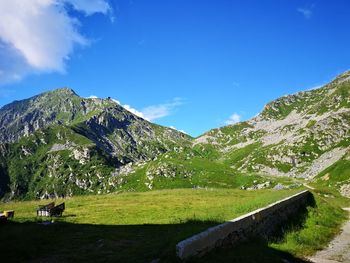 Scenic view of mountains against sky