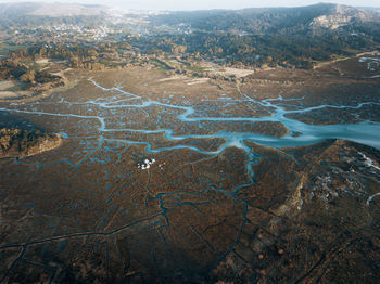 High angle view of land