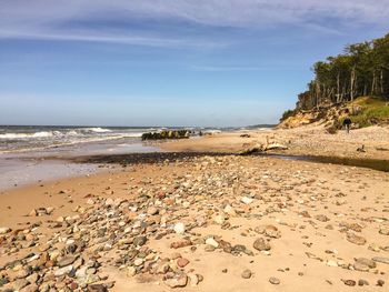 Scenic view of beach against sky