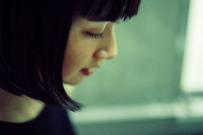 Close-up portrait of a young woman