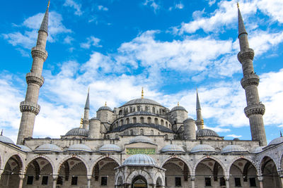 The exterior of blue mosque in istanbul . an important tourist attraction