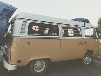 Vintage car against sky