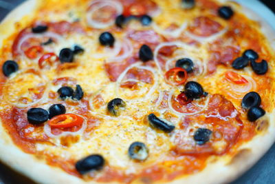 Close-up of pizza