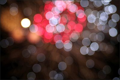 Defocused image of illuminated lights