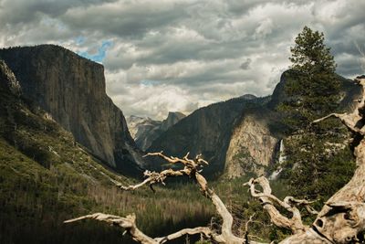 Scenic view of rocky mountains against sky