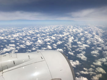Aerial view of cloudscape seen from airplane