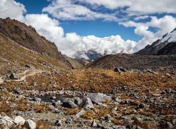 Scenic view of mountains against sky