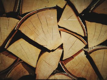 High angle view of wooden floor