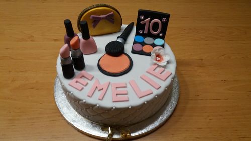 High angle view of cake on table