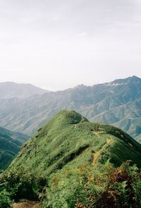 Scenic view of mountains against clear sky.
vietnam on kodak colorplus.