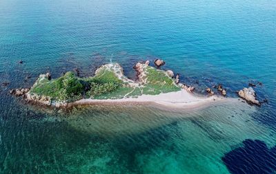 High angle view of beach