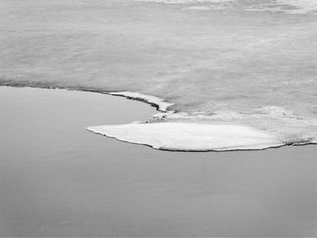 High angle view of frozen sea during winter