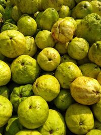 Full frame shot of guavas for sale in market