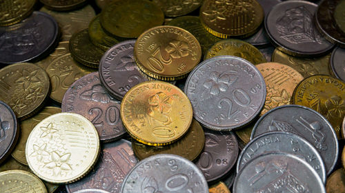 Full frame shot of coins